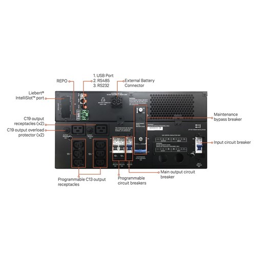 Vertiv Leibert GXT5-5000IRT5UXLN On-Line 5kVA Rack/Tower UPS