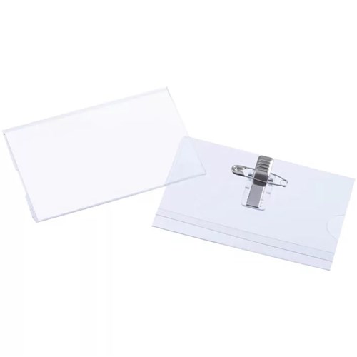 Laminex 49300 Name Badge with Clip/Pin Box of 50 - Theodist