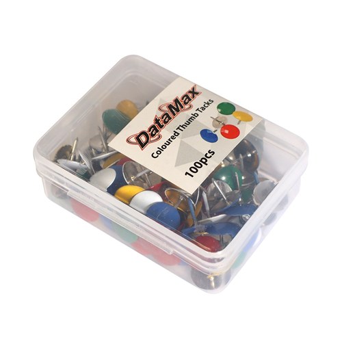 DataMax Colored Thumb Tacks Box of 100_1 - Theodist