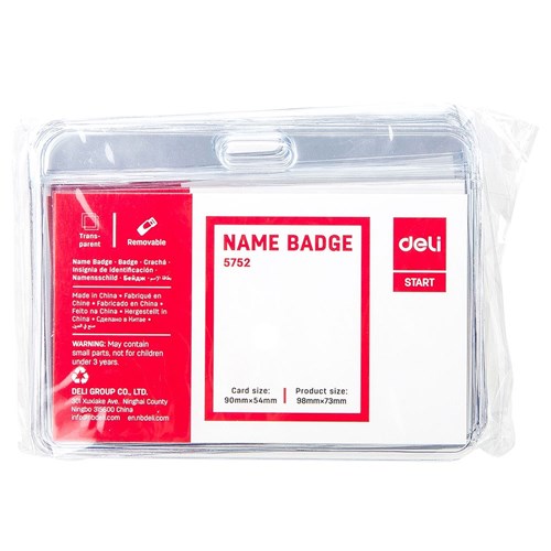 Deli Name Badge 5752 Card Holders with Clips 90x54mm 50 PCS/Box_4 - Theodist