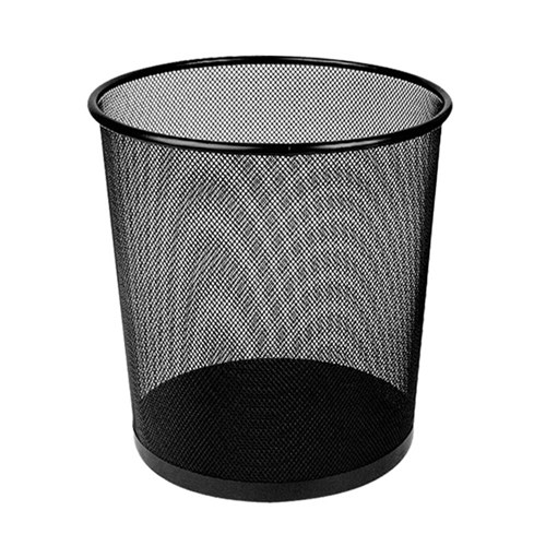 Deli 61900 Waste Paper Bin 9 Liters Round Black Mesh - Theodist