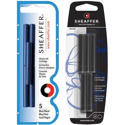 Sheaffer 9631 Fountain Pen Refill Cartridges 5 Pack, Blue, Black - Theodist