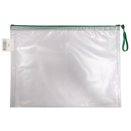 DataMax A57 Mesh Envelope with Zip B4 385x285mm Assorted_GRN - Theodist