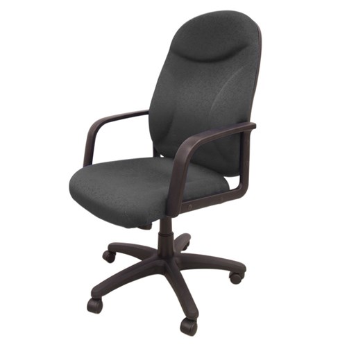 Office Manager Chair High-Back Fabric, Charcoal - Theodist