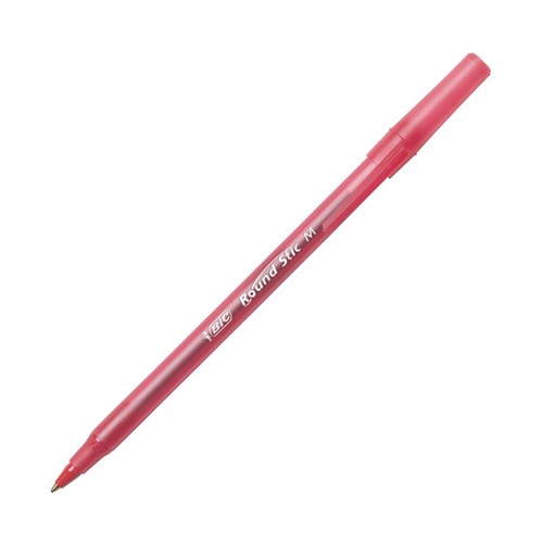 Bic BIC210 Round Stic Ballpoint Pen Medium 1.0mm Red - Theodist