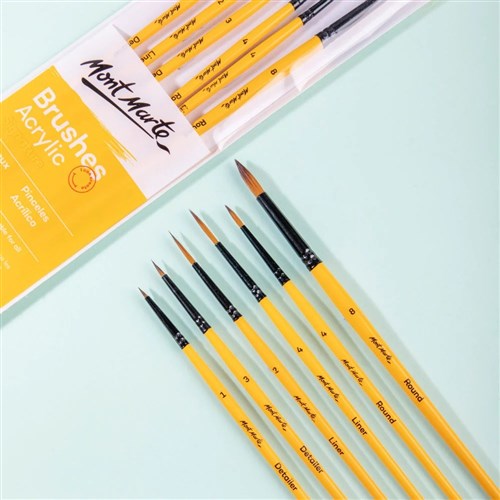 Mont Marte Gallery Series Brush Set Acrylic 6pce