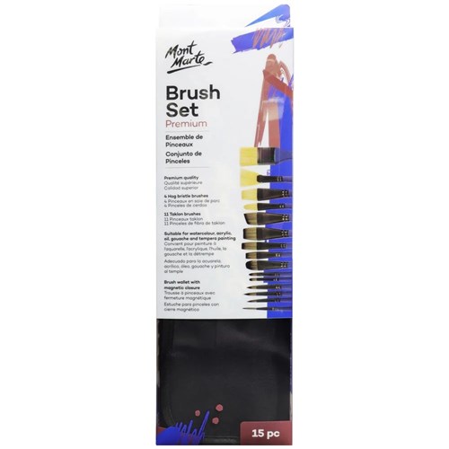 Mont Marte BMHS0036 Brush Wallet Set Premium 15pc_4 - Theodist