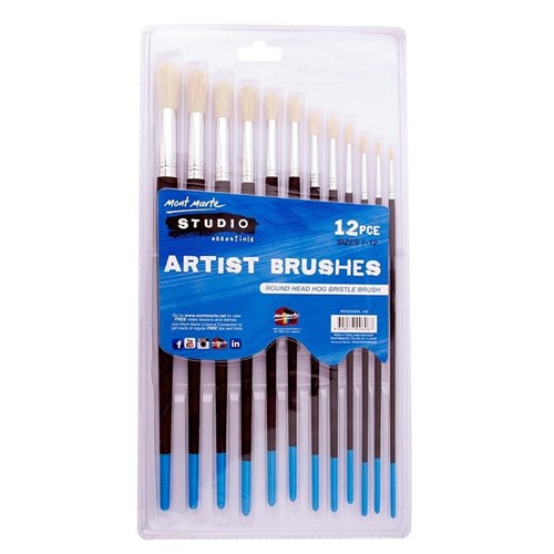 Mont Marte BMSS0003 Studio Artist Brushes 12pc Round 1-12 - Theodist