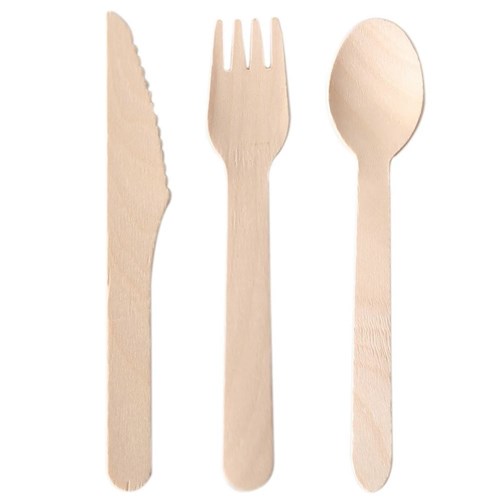 Bexly Disposable Wooden Cutlery 12 Pack 6 of Each Spoon, Fork & Knife