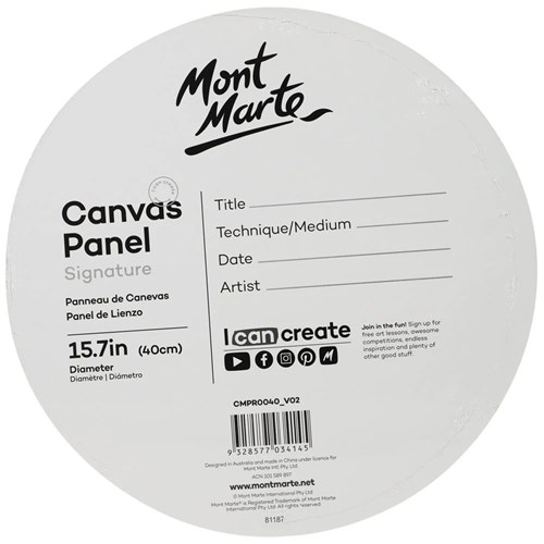 Mont Marte Canvas Panel Round Signature 1pc 40cm