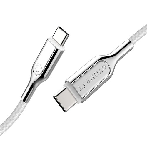 Cygnett Armoured 5A/100W 2.0 USB-C to USB-C Cable 1m (White)