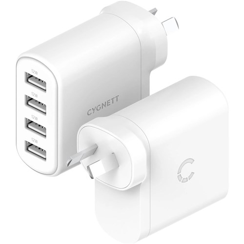 Cygnett PowerPlus 24W Multiport Wall Charger