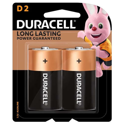 Duracell D Alkaline Battery 2 Pack - Theodist