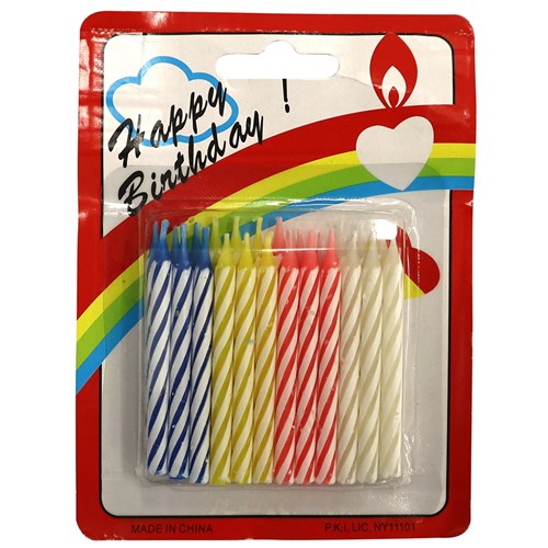 DataMax Striped Candles 75x5mm Pack of 24