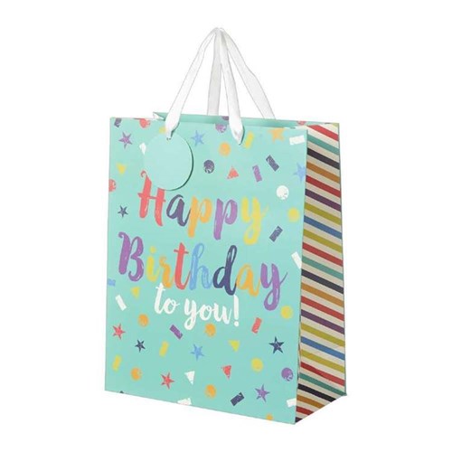 Artwrap Happy Birthday E5586 Large Gift Bag Shapes 255x127x320mm_1 - Theodist