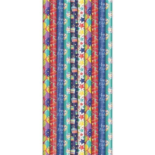 GIFT WRAP FCS B/DAY GEN ROLL 3m x 700mm  ARTWRAP