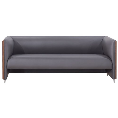 Shunde Sofa - Solid Wood Frame 3-Seater Veneer Cover, Black_1 - Theodist