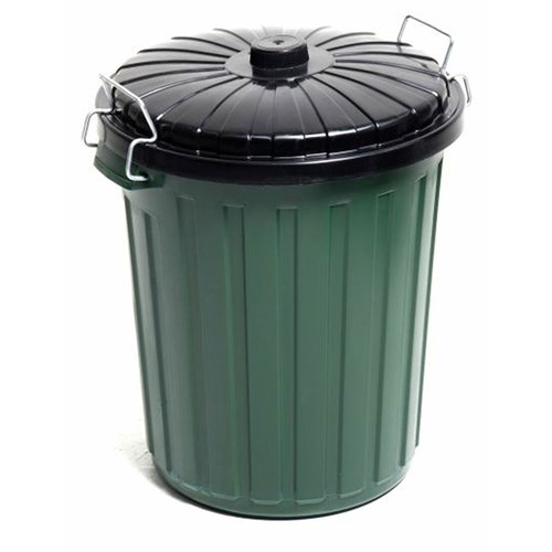 Oates Plastic Garbage Bin And Lid 55Lt Green