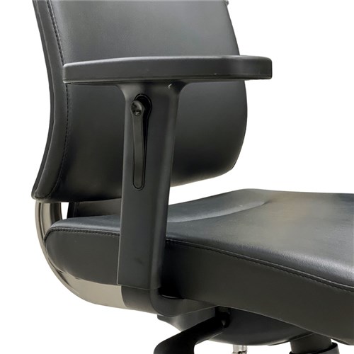 Executive Chair - Modern High Chair PU Dark Grey Back Frame Black Fabric_2 - Theodist