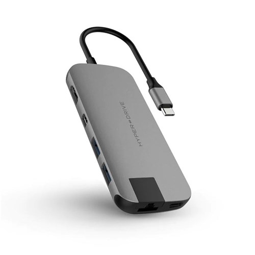 HyperDrive SLIM 8-in-1 USB-C Hub - Grey