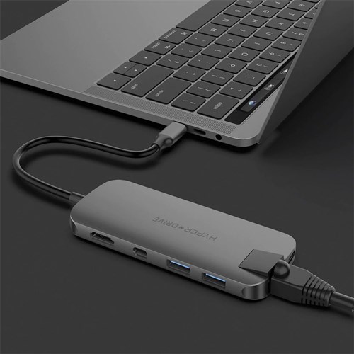 HyperDrive SLIM 8-in-1 USB-C Hub - Grey
