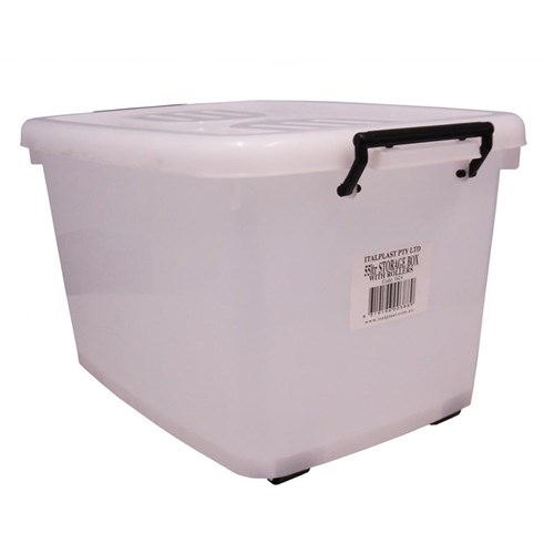 Italplast 55 Litre Storage Box with Lid & Rollers