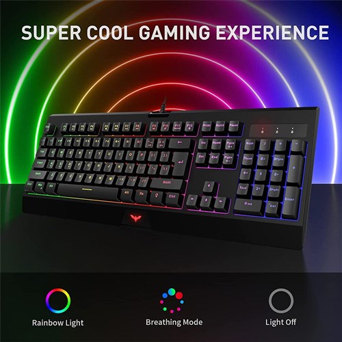 HAVIT KB858L 104 Keys Wired Gaming Keyboard with LED Rainbow Backlit