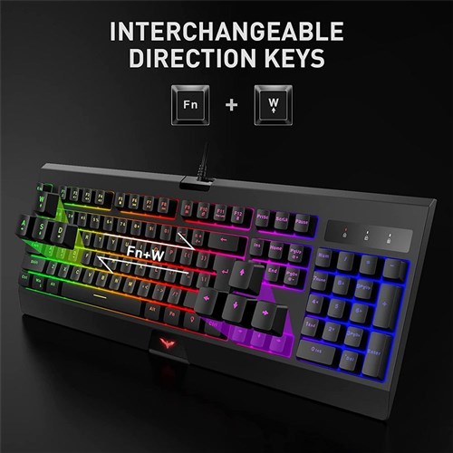 HAVIT KB858L 104 Keys Wired Gaming Keyboard with LED Rainbow Backlit