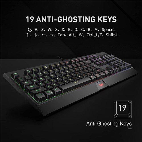 HAVIT KB858L 104 Keys Wired Gaming Keyboard with LED Rainbow Backlit