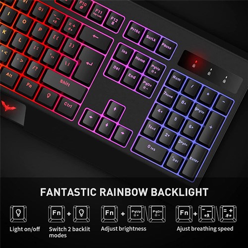 HAVIT KB858L 104 Keys Wired Gaming Keyboard with LED Rainbow Backlit