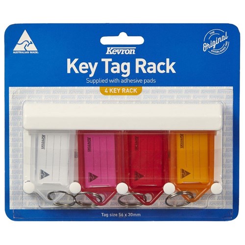 Kevron Key Tidy Rack Assorted 4 Key Tags - Theodist