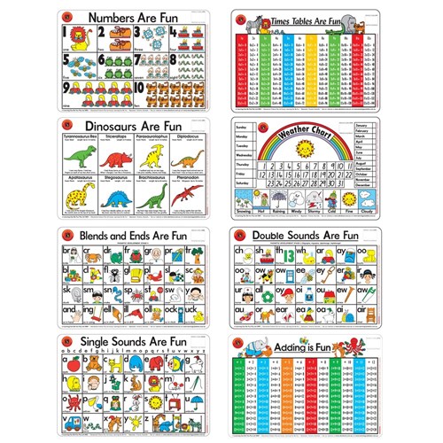 Learning Can Be Fun Placemats Assorted - Theodist