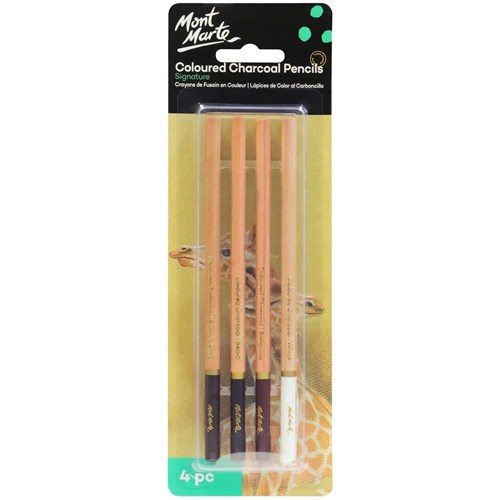 Mont Marte Signature Coloured Charcoal Pencils 4pc