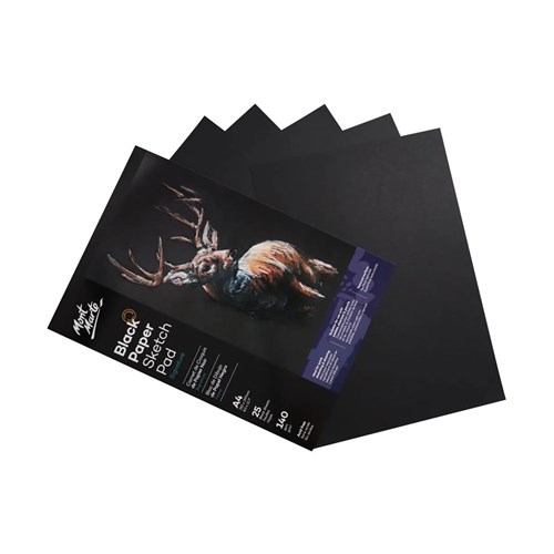 Mont Marte Sketch Pad Black Paper A4 140gsm 25 Sheet