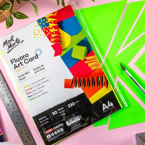 Mont Marte Fluoro Art Card Signature A4 230 gsm