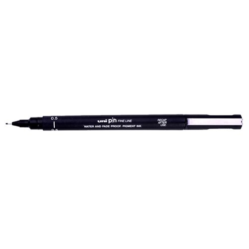 Uni-Ball Pin Fine Line 0.5mm Felt-Tip Pen, Black - Theodist