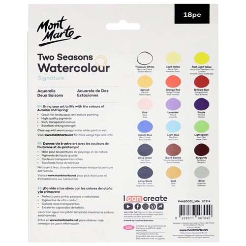 Mont Marte Paint Set Two Seasons Watercolour Signature 18pc x 12ml