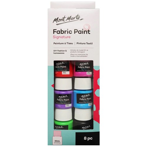 Mont Marte Fabric Paint Set 8pc x 20ml