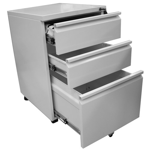 3 Drawers Steel Mobile Pedestal Filing Cabinet 500x400x640mm - Theodist