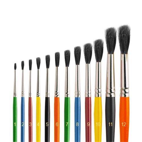 DataMax Bristle Brush Set No.1-12 Round 12 Pack - Theodist