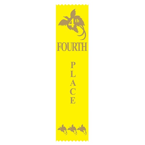 Ribbons 4th Place (Yellow) Premium Award Ribbons