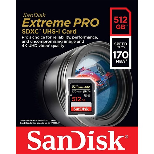 SanDisk 512GB Extreme PRO UHS-I SDXC Memory Card