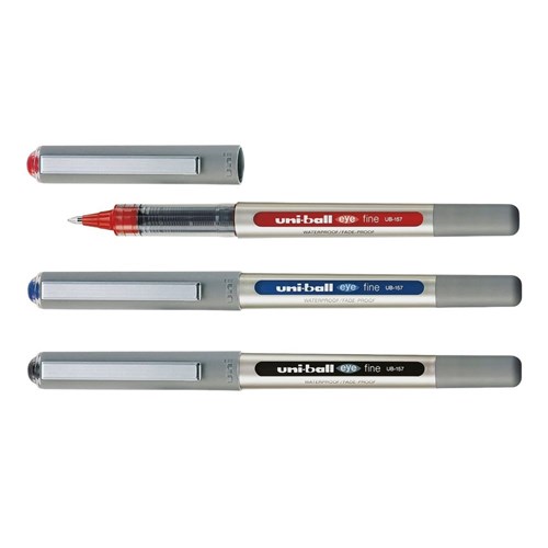 Uni-Ball UB157 Eye Rollerball Pen Fine 0.7mm Blue, Black, Red - Theodist