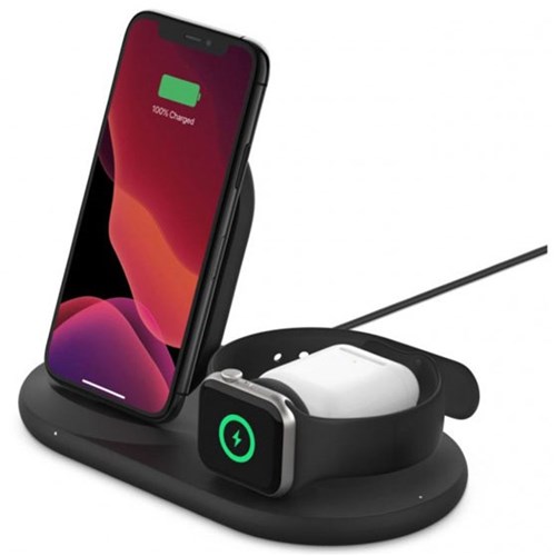 Belkin Boost Charge 3-in-1 Wireless Charger for Apple Devices - Black