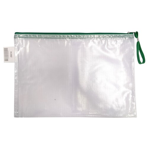 DataMax Mesh Envelope with Zip A4 320x240mm Assorted_GRN - Theodist